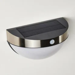 hofstein Lampe solaire Basra LED Chrome, 1 lumière, Détecteur de mouvement