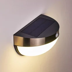 hofstein Lampe solaire Basra LED Chrome, 1 lumière, Détecteur de mouvement