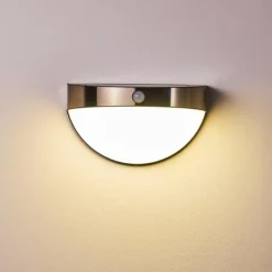 hofstein Lampe solaire Basra LED Chrome, 1 lumière, Détecteur de mouvement
