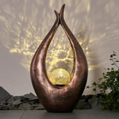 Luminaires Orientaux-hofstein lampe solaire Benevento LED Bronze, 1 lumière