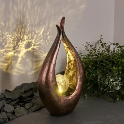 Luminaires Orientaux-hofstein lampe solaire Benevento LED Bronze, 1 lumière