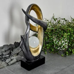 Luminaires Rustiques-hofstein lampe solaire Benevento LED Or, Argenté, 1 lumière