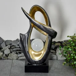 Luminaires Rustiques-hofstein lampe solaire Benevento LED Or, Argenté, 1 lumière