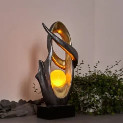 Luminaires Rustiques-hofstein lampe solaire Benevento LED Or, Argenté, 1 lumière