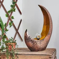 Luminaires Rustiques-hofstein lampe solaire Benevento LED Cuivre, Rouille, Transparent, 1 lumière