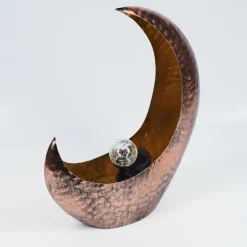 Luminaires Rustiques-hofstein lampe solaire Benevento LED Cuivre, Rouille, Transparent, 1 lumière