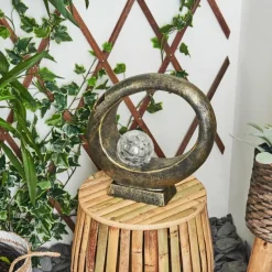 Luminaires Rustiques-hofstein lampe solaire Benevento LED Or, Noir, 1 lumière