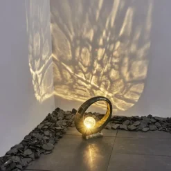 Luminaires Rustiques-hofstein lampe solaire Benevento LED Or, Noir, 1 lumière