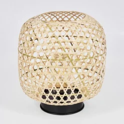 Style Boho-Chic-hofstein lampe solaire Conneaut LED Bois clair, Noir, 1 lumière