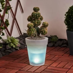 Luminaires Rustiques-hofstein lampe solaire Dimouri LED Blanc, 4 lumières