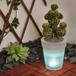 Luminaires Rustiques-hofstein lampe solaire Dimouri LED Blanc, 4 lumières