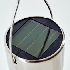 hofstein Lampe solaire Falco LED Acier inoxydable, 1 lumière, Changeur de couleurs