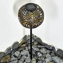 Luminaires Rustiques-hofstein lampe solaire Gilbert LED Noir, 1 lumière