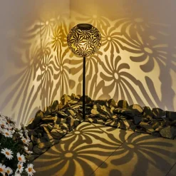 Luminaires Rustiques-hofstein lampe solaire Gilbert LED Noir, 1 lumière