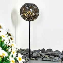 Luminaires Rustiques-hofstein lampe solaire Gilbert LED Noir, 1 lumière