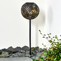 Luminaires Rustiques-hofstein lampe solaire Gilbert LED Noir, 1 lumière