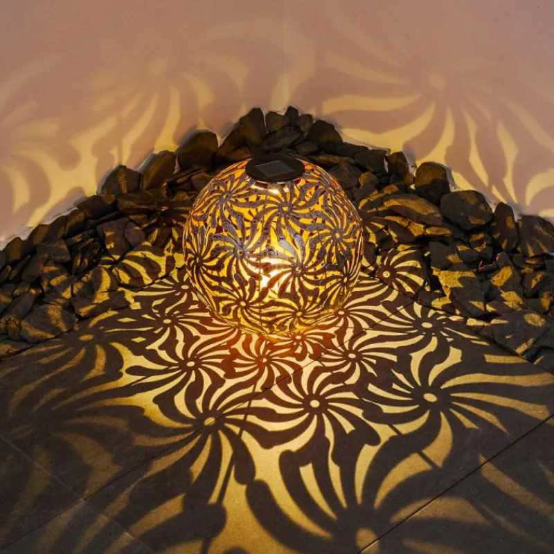 Lampes Dorées-hofstein lampe solaire Gilbert LED Argent Oxydé, Or, 1 lumière