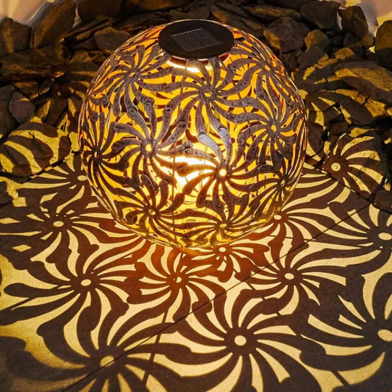 Lampes Dorées-hofstein lampe solaire Gilbert LED Argent Oxydé, Or, 1 lumière