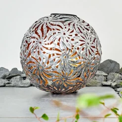 Lampes Dorées-hofstein lampe solaire Gilbert LED Argent Oxydé, Or, 1 lumière