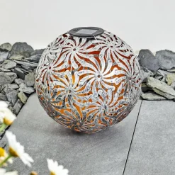 Lampes Dorées-hofstein lampe solaire Gilbert LED Argent Oxydé, Or, 1 lumière