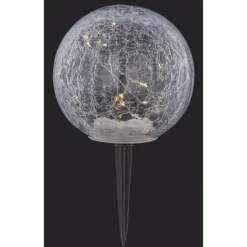 Lampes À Boules-Luminaires Globo Lighting Lampe solaire Globo FROST LED Noir, 15 lumières