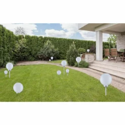 Lampes À Boules-Luminaires Globo Lighting Lampe solaire Globo LED Argenté, 1 lumière