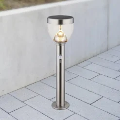 Luminaires Globo Lighting Lampe solaire Globo LED Acier inoxydable, 20 lumières, Détecteur de mouvement