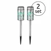 Luminaires Globo Lighting lampe solaire Globo LED Acier inoxydable, 2 lumières, Changeur de couleurs