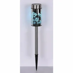 Luminaires Globo Lighting lampe solaire Globo LED Acier inoxydable, 2 lumières, Changeur de couleurs