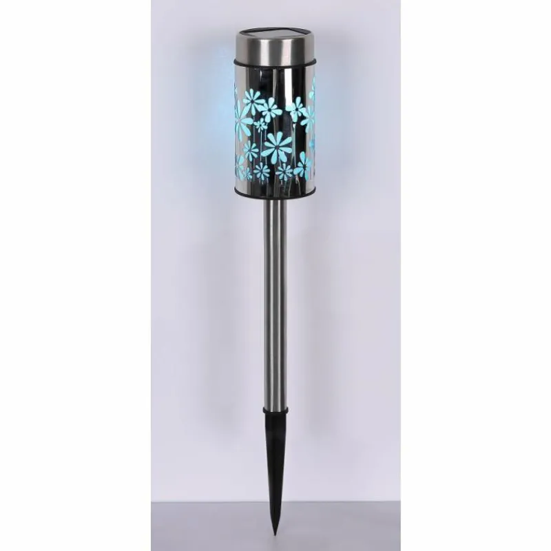 Luminaires Globo Lighting lampe solaire Globo LED Acier inoxydable, 2 lumières, Changeur de couleurs