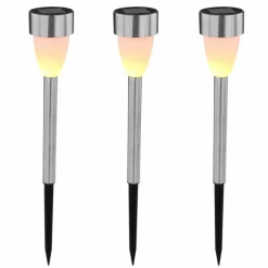 Luminaires Globo Lighting lampe solaire Globo LED Acier inoxydable, 3 lumières