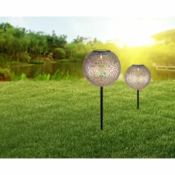 Lampes Dorées-Luminaires Globo Lighting lampe solaire Globo LED Argenté, 1 lumière