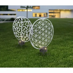 Lampes À Boules-Luminaires Globo Lighting lampe solaire Globo LED Argenté, 2 lumières
