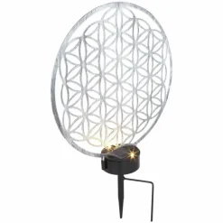 Lampes À Boules-Luminaires Globo Lighting lampe solaire Globo LED Argenté, 2 lumières