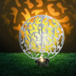 Lampes À Boules-Luminaires Globo Lighting lampe solaire Globo LED Argenté, 2 lumières