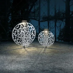 Lampes À Boules-Luminaires Globo Lighting lampe solaire Globo LED Argenté, 1 lumière