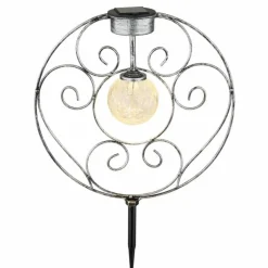 Luminaires Rustiques-Luminaires Globo Lighting lampe solaire Globo LED Argent Oxydé, 1 lumière