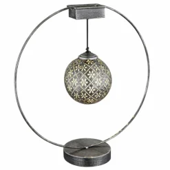 Luminaires Rustiques-Luminaires Globo Lighting lampe solaire Globo LED Argent Oxydé, Noir, 1 lumière