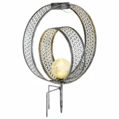 Luminaires Rustiques-Luminaires Globo Lighting lampe solaire Globo LED Argenté