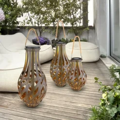 Lampes En Bois-Luminaires Globo Lighting lampe solaire Globo LED Brun, 1 lumière