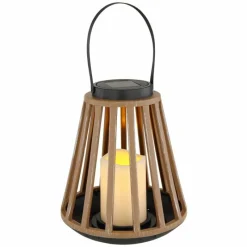 Luminaires Rustiques-Luminaires Globo Lighting lampe solaire Globo LED Couleur bois, Noir, 1 lumière