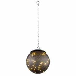Suspension Verre Fumé-Luminaires Globo Lighting lampe solaire Globo LED Fumée, Noir, 20 lumières