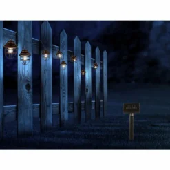 Luminaires Rustiques-Luminaires Globo Lighting Lampe solaire Globo LED Noir, 8 lumières