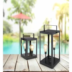 Luminaires Globo Lighting lampe solaire Globo LED Noir, 2 lumières