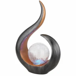 Luminaires Rustiques-Luminaires Globo Lighting lampe solaire Globo LED Noir doré, 1 lumière, Changeur de couleurs