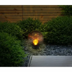 Luminaires Rustiques-Luminaires Globo Lighting lampe solaire Globo LED Noir, 1 lumière