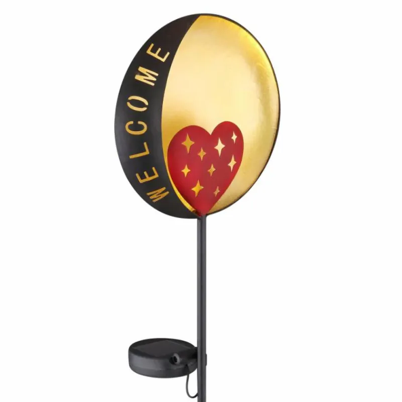 Lampes Dorées-Luminaires Globo Lighting lampe solaire Globo LED Rouge, Noir doré, 1 lumière
