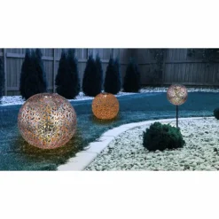 Lampes À Boules-Luminaires Globo Lighting Lampe solaire Globo SUNI LED Argenté, 1 lumière