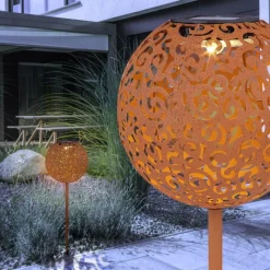 Luminaires Orientaux-Luminaires Globo Lighting Lampe solaire Globo SUNI LED Rouille, 1 lumière