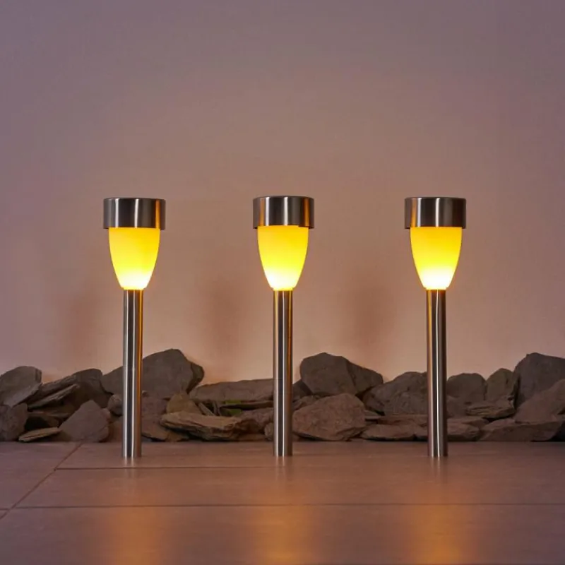 hofstein lampe solaire Gorizia LED Acier inoxydable, 3 lumières